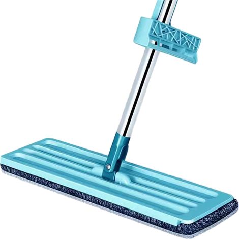Serpillière Microfibre à Usage Sec et Humide, Lavable à la Main, pour Sols Carrelés, Bleue avec 1 Tête de Rechange (1/5)