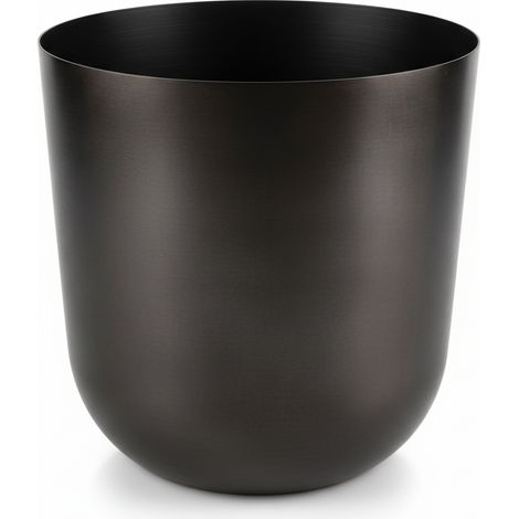 Pot de Fleurs Intérieur Jardinière Design Gris Plomb Métallique Brossé Diamètre 20 cm - PANGIVO (1/5)