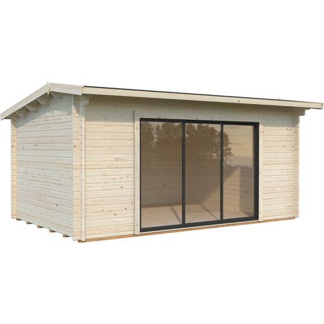 Abri de jardin Palmako Ines B Marron Imprégné, 44 mm Épaisseur paroi 500 x 320 cm (1/3)