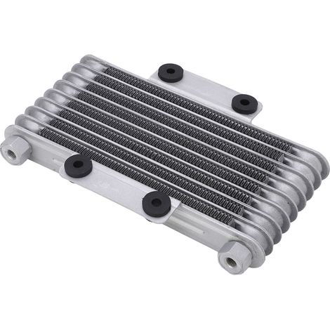 Motorrad-Ölkühler, 8 Reihen, Silber, 125 ml, reduzierter Verschleiß, erhöhte Leistung, kompatibel mit GY6 125-250 cm³ Cross-Quads (1/5)
