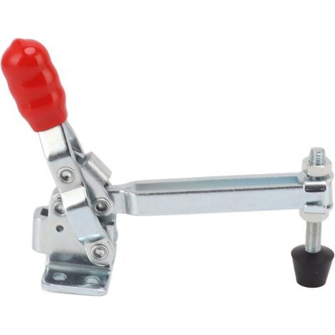 Set of 4 vertical clamping toggle clamps. Capacity 90 kg. Rolled carbon steel. For woodworking and electronic assembly. GH201B (1/4)