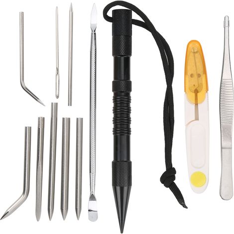 12 Pièces Aiguilles en Corde Parachute Noir pour Fabrication de Bijoux et Accessoires DIY
