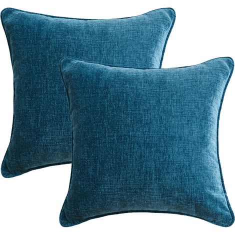 Housse de coussin plissée unie, housse de coussin de canapé en velours hollandais, taie d'oreiller de chevet (1/4)