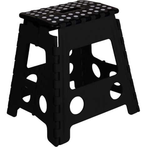 Noir 32x29x22 cm VENTEO - Marche pied Pliable 32 cm Plateforme Stable Antidérapante Compacte Accès Pratique en Hauteur Repose Pied Bureau Tabouret Pliant
