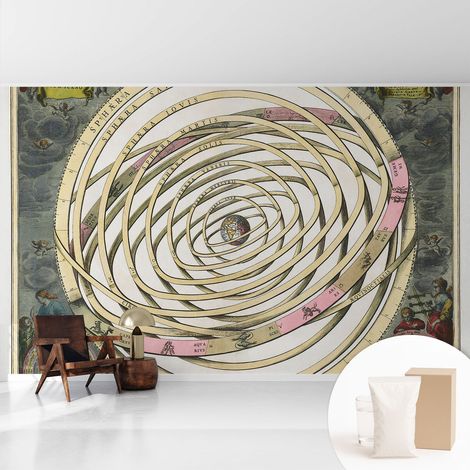 Tapete Vliestapete mit Kleber - abwaschbar - Tapete mit Motiv - trendige Wanddeko - elegant Fototapete  Kosmische Spirale 416x254 cm (1/5)