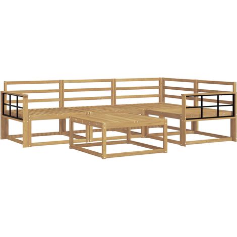 Outdoor Sofa Set 5 pcs White 79 x 79 x 37 cm Solid Acacia Wood vidaXL