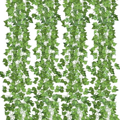 Wolketon Plantas Hiedra Artificial 12 Piezas Hojas de Hiedra Guirnalda . 2.4m Guirnalda Hiedra Artificial Decoración