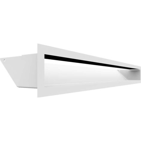 KRATKI griglia di ventilazione AIR  Griglia aria calda 9 x 80 cm  Bianco  Griglia di scarico per ventilazione camino  Presa d'aria con un angolo di 45 gradi  resistente al surriscaldamento (1/4)