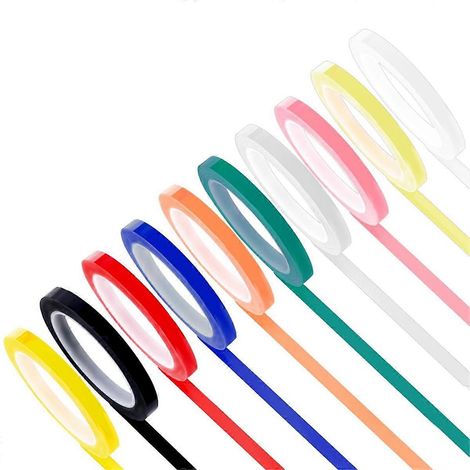 10 rouleaux de ruban adhésif pour autoclave et stérilisation, largeur 0,24 pouce, longueur 216,5 pouces, ruban d'identification des instruments, 10 couleurs (1/5)