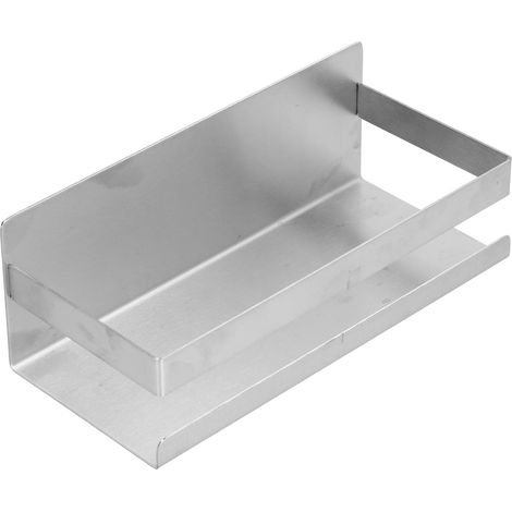 Duschablage aus Edelstahl, wasserdicht, rostfrei, wandmontiert, ohne Bohren, mit gebürsteter Oberfläche (1/5)