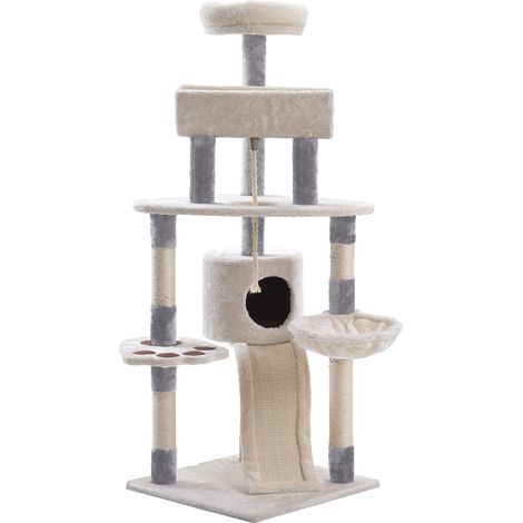 Plush cat tree for pets with sisal platform (1/5)