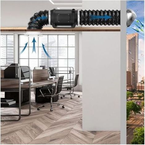 PVC Tuyau d'évacuation d'air, Tuyau de Ventilation Flexible Ø 150mm/ 152mm Max. Longueur 4m Tuyau d'aspiration Noir pour Climatisation Sèche-linge Hotte aspirante (1/3)
