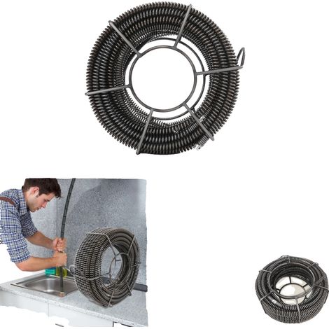 Juego de espirales para limpieza de tuberías, material duradero, compatibilidad versátil, gris. (1/5)