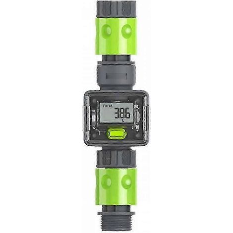Débitmètre numérique IPX6 pour tuyau d'arrosage, 19 mm (3/4 po), mesure de la consommation et du débit d'eau, 4 modes de mesure, mise en veille automatique, usage extérieur (1/5)