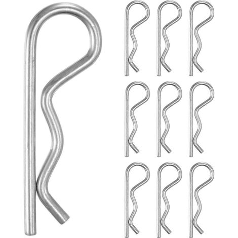 Goupilles d'attelage M25 x 60 mm acier inoxydable 304 + clips R + goupilles fendues pour tracteur tondeuse camion réparation moteur (M25 x 45 mm) (1/5)