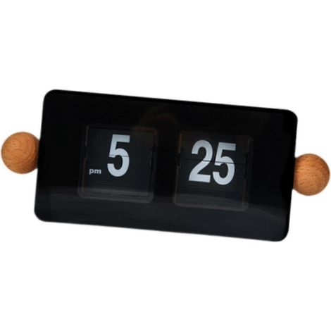 Réveil automatique à affichage à bascule, objet de décoration de bureau, idéal pour les tables de chevet, les chambres et les tables à manger, disponible en blanc et en noir. (1/4)