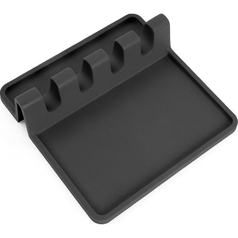 Silicone cutlery holder with drip-proof pad, suitable for various types of cutlery, heat-resistant, BPA-free, can be used to store spoons, tongs, and other utensils. (1/5)