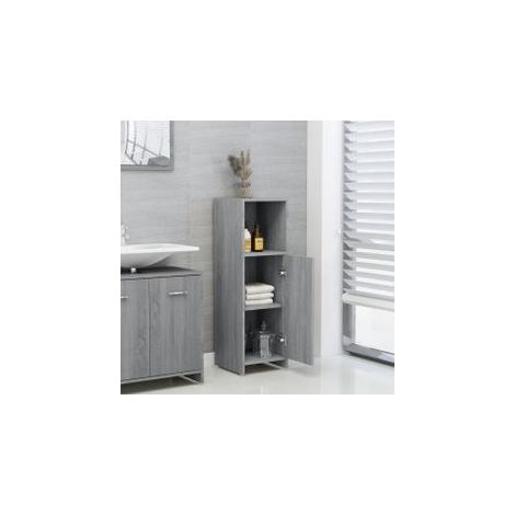 Armoire de bain Sonoma gris 30x30x95 Bois d'ingénierie (1/5)