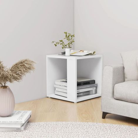 FIMEI Table d'appoint Blanc 33x33x34,5 cm Aggloméré (1/5)