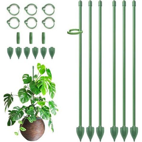 Set di 12 supporti per piante, supporti per fiori con morsetti e accessori, 32,6 cm (1/3)