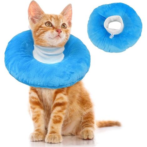 Collier de chat - Protection souple - Col de chat - Protection - Collier de protection souple - Entonnoir - Bleu M (1/5)