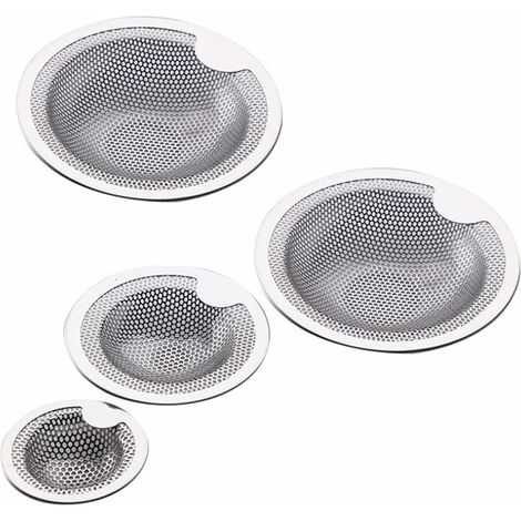 Passoire à cheveux pour baignoire, passoire d'évier en acier inoxydable, protection contre les obstructions, bouchon de vidange pour évier et cuisine (lot de 4) - ladacèe