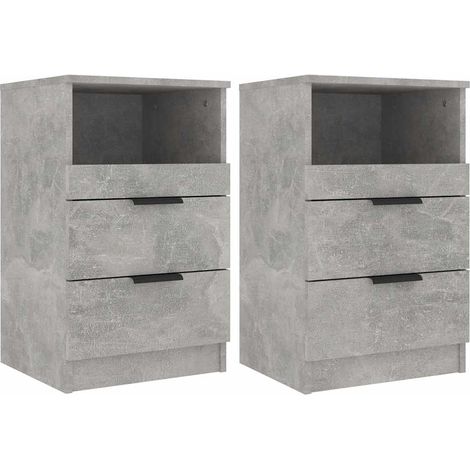 Maison Exclusive - Nachttische 2 Stk. Betongrau Holzwerkstoff