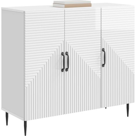 Maison Exclusive - Credenza Bianco Lucido 89 x 34,5 x 80 cm Legno ingegnerizzato