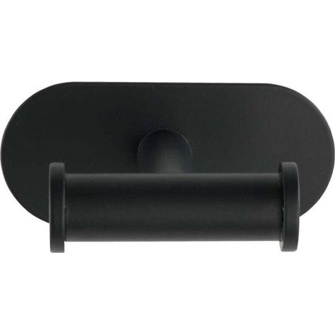 Crochet Porte Serviette Duo Orea Black, Crochet porte manteau fixation sans perçage Turbo-Loc®, Acier inox, 10x4,5x6,5 cm, noir mat