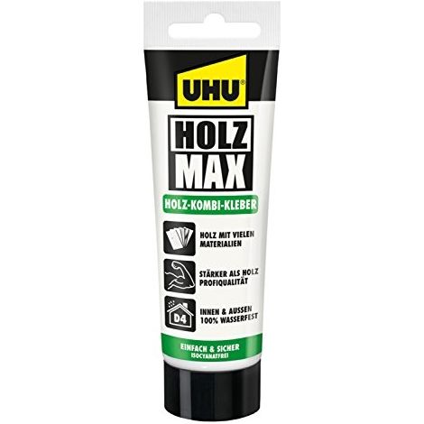 Colla Di Legno Max Senza Solventi, Tubo 100 G, 1 Parte, 51305 - Uhu