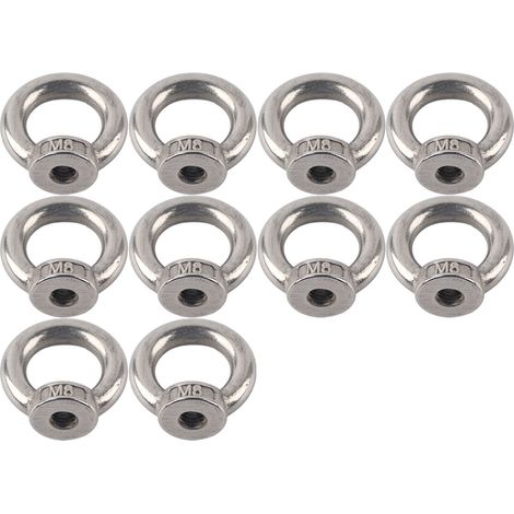 Lot de 10 écrous à œillet de levage en acier inoxydable, forme annulaire, pour machines forestières M8 (1/5)