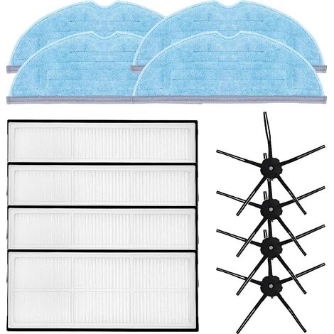Kit d'accessoires de remplacement pour aspirateur robot Roborock S7 T7 T7 Plus 12 paquets de filtre, brosse latérale et chiffon de vadrouille (1/5)