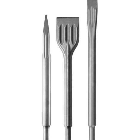 Kit burin HELLER 3 pieces avec SDS-PLUS pointu, plat et a lame (1/5)