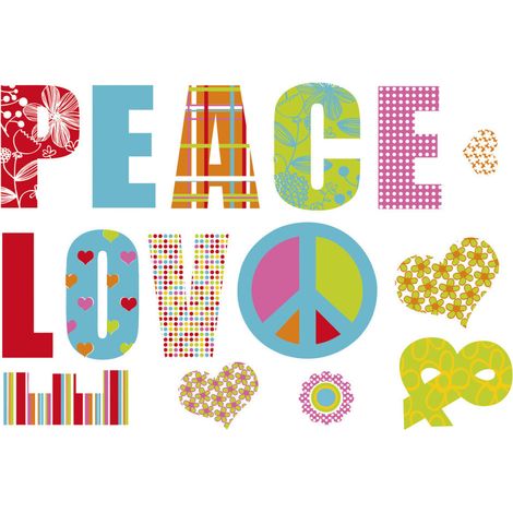 Love & Peace, Sticker murale - 100x70 cm (1/3)