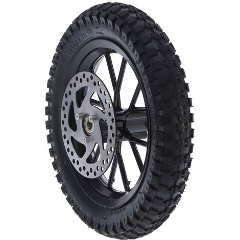 Pneu avant en caoutchouc 12,5 x 2,75 pouces, pignon de frein à disque, boulons pour mini moto tout-terrain 2 temps 47 cc et 49 cc, noir (1/5)