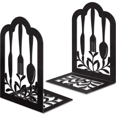 Book Ends,Metal Bookend,Bookend Decorative Heavy Book Ends for Shelves, Home Decorative Bookends for Heavy Books,Non-Skid Black Book Holder