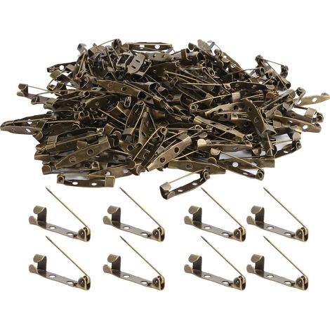 200Pcs Safety Pins Simple Vintage Clothes Brooch Alloy Pins Sewing DIY Jewelry Making2.5cm (1/5)