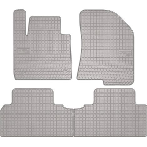 Alfombrillas de goma para coche: Kia Carens IV monovolumen (2013-2018) - color gris a juego (1/5)
