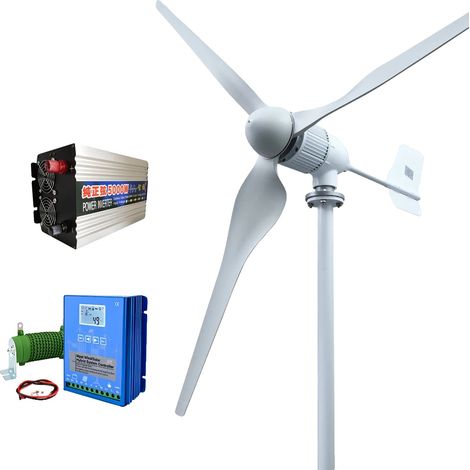 Generador de turbina eólica, potencia de salida de 6 kW, funcionamiento silencioso, sistema aislado de la red, 6000 Wp, 24 Va (1/2)