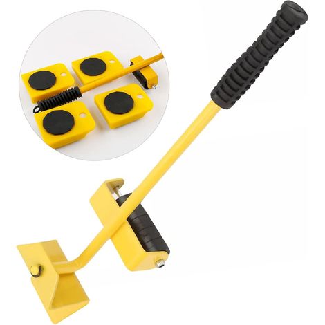 Kit de levage et déménagement meubles : 4 patins à roulettes, capacité (1/5)