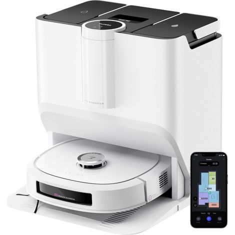 Robot Aspirateur Laveur Serpillière à Chenille 17 N, 6000mAh Aspirateur Robot Laveur avec Station Autonettoyante, 8000 Pa, Détection de Tapis, Détection d'obstacles, Commande Vocale (1/5)