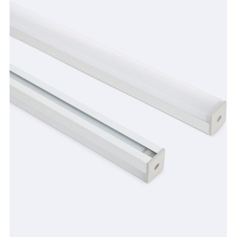 Aluminiumprofil Hängend 2m für LED Streifen bis 17 mm Weiß 2 m Halbtransparent (1/4)