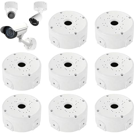 Lot de 8 Boîtes de Jonction pour Caméra - Câble Caché en Plastique - Étanche - pour Surveillance Intérieure et Extérieure - Compatible Murs et Plafonds (1/5)