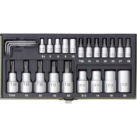 Proxxon Industrial Steckschlüssel-Bit-Einsatz-Set 1/4" (6.3 mm), 1/2" (12.5 mm) 24teilig 23 102 (1/4)