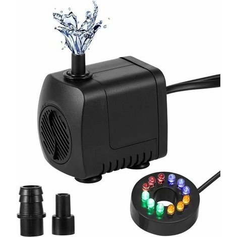 Pompe submersible silencieuse 700L/H avec LED colorées pour aquariums et fontaines (1/4)