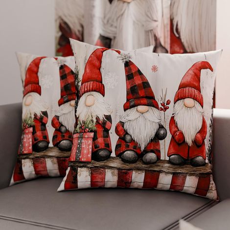 Paire de Housses de Coussin en Microfibre 80x80 cm, Coussins Décoratifs de Noël pour Chambre, Canapé, Salon, Lot de 2 Housses de Coussin, Taie d'oreiller de Noël 5 (1/3)