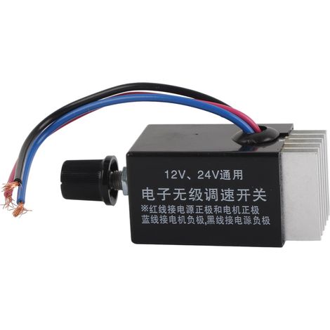 Interrupteur de commande de vitesse universel pour moteur CC 12 V/24 V, pour ventilateur de chauffage de voiture ou camion. (1/5)