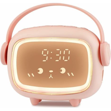Sveglia digitale per bambini e bambine, multifunzione con luce notturna, funzione snooze, conto alla rovescia, 6 suoni di allarme, ricaricabile, luminosità regolabile, ideale per la cameretta dei bamb (1/4)