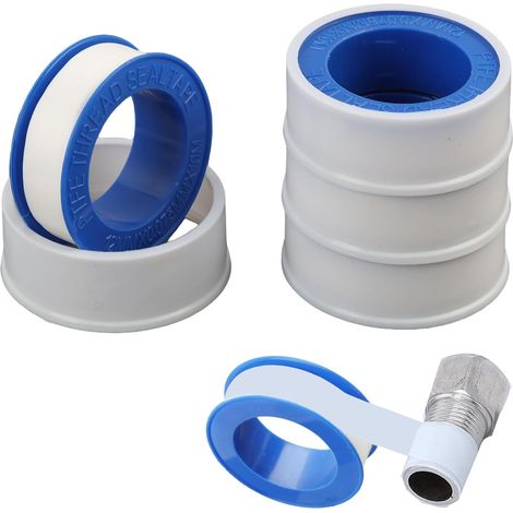 4 Ruban de PTFE, Anti Fuite D'eau, Ruban Etancheite Plomberie, pour Plomberie, Robinetterie, Tuyaux, Résistant aux Températures Extrêmes et à l'Humidité (10Mx12MM) (1/5)