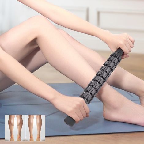 Bâton de Massage Musculaire 9 Niveaux pour Récupération Sportive - Accessoire Fitness et Yoga Noir (1/5)